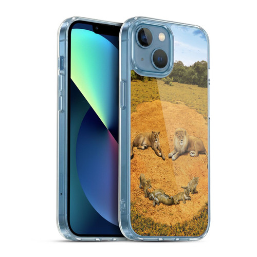 Vincent Hie Key Art A Lion Happiness Soft Gel Case for Apple iPhone 13 Mini & MagSafe