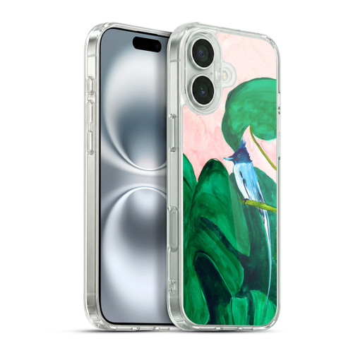 Mai Autumn Birds Monstera Plant Soft Gel Case for Apple iPhone 16 Plus & MagSafe