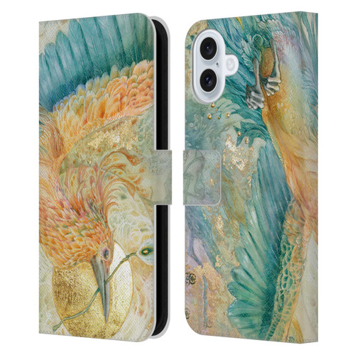 Stephanie Law Birds The Blue Above Leather Book Wallet Case Cover For Apple iPhone 16 Plus