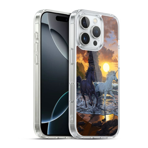 Vincent Hie Key Art Unicorns On The Beach Soft Gel Case for Apple iPhone 16 Pro & MagSafe