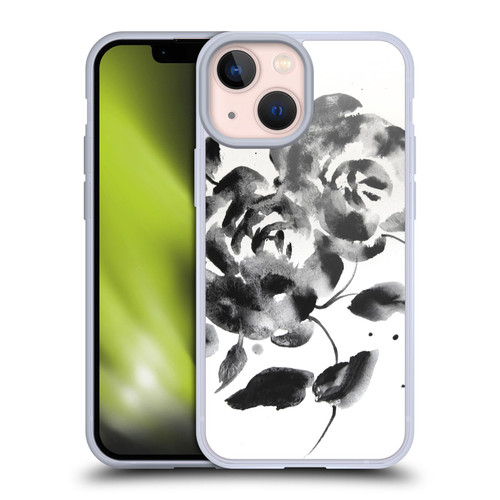 Mai Autumn Floral Blooms Black Beauty Soft Gel Case for Apple iPhone 13 Mini