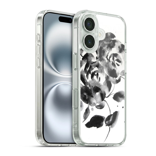 Mai Autumn Floral Blooms Black Beauty Soft Gel Case for Apple iPhone 16 & MagSafe