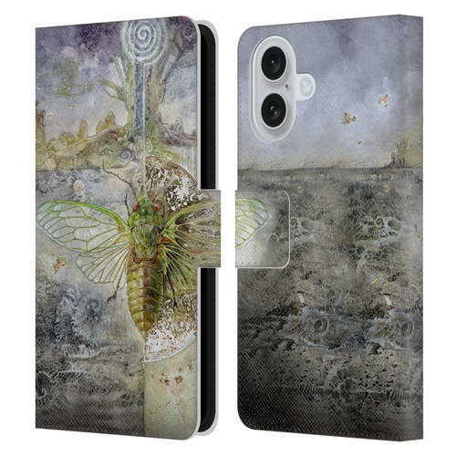 Stephanie Law Immortal Ephemera Cicada Leather Book Wallet Case Cover For Apple iPhone 16