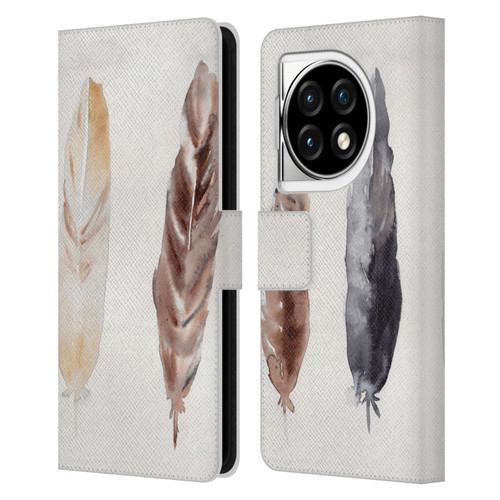 Mai Autumn Feathers Pattern Leather Book Wallet Case Cover For OPPO OnePlus Ace 3 5G