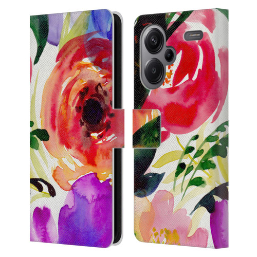 Mai Autumn Floral Garden Bloom Leather Book Wallet Case Cover For Xiaomi Redmi Note 13 Pro Plus 5G