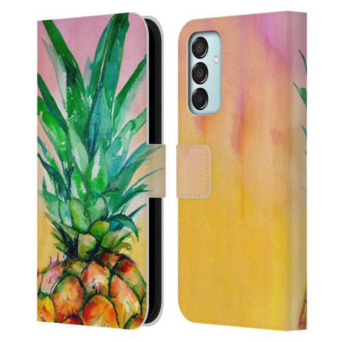 Mai Autumn Paintings Ombre Pineapple Leather Book Wallet Case Cover For Samsung Galaxy M15/F15 5G
