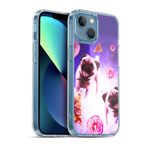 Random Galaxy Mixed Designs Pugs Pizza & Donut Soft Gel Case for Apple iPhone 13 Mini & MagSafe