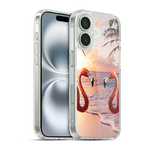 Random Galaxy Mixed Designs Flamingos & Palm Trees Soft Gel Case for Apple iPhone 16 & MagSafe