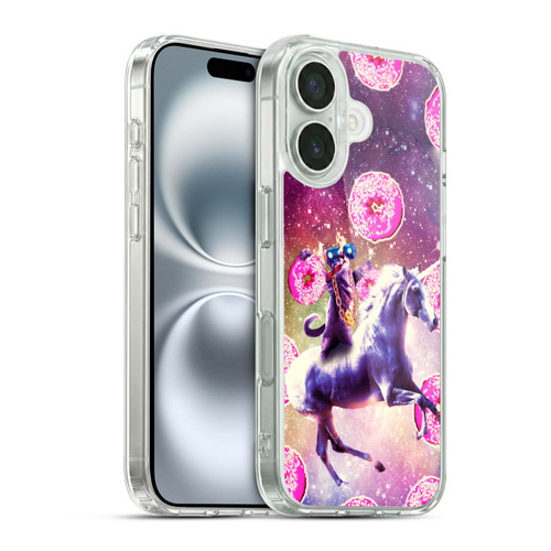 Random Galaxy Mixed Designs Thug Cat Riding Unicorn Soft Gel Case for Apple iPhone 16 & MagSafe