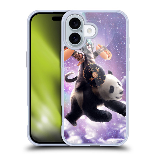 Random Galaxy Mixed Designs Warrior Cat Riding Panda Soft Gel Case for Apple iPhone 16