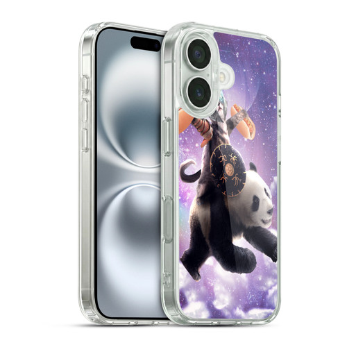 Random Galaxy Mixed Designs Warrior Cat Riding Panda Soft Gel Case for Apple iPhone 16 & MagSafe