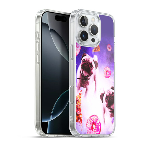 Random Galaxy Mixed Designs Pugs Pizza & Donut Soft Gel Case for Apple iPhone 16 Pro Max & MagSafe