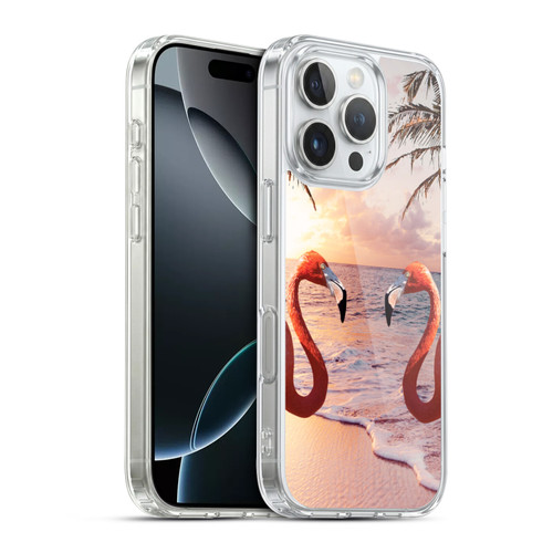 Random Galaxy Mixed Designs Flamingos & Palm Trees Soft Gel Case for Apple iPhone 16 Pro & MagSafe