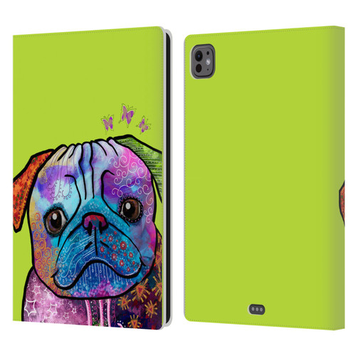 Duirwaigh Animals Pug Dog Leather Book Wallet Case Cover For Apple iPad Pro 11 M4 2024