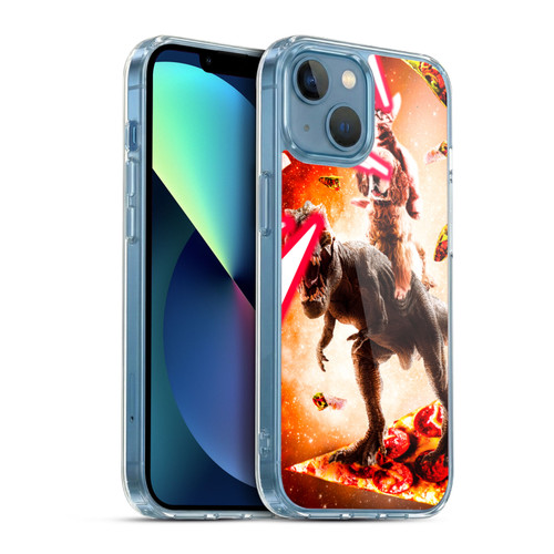 Random Galaxy Space Cat Dinosaur & Dog Lazer Eye Soft Gel Case for Apple iPhone 13 Mini & MagSafe