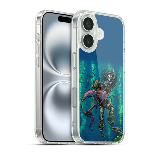 David Lozeau Colourful Grunge Diver And Mermaid Soft Gel Case for Apple iPhone 16 & MagSafe