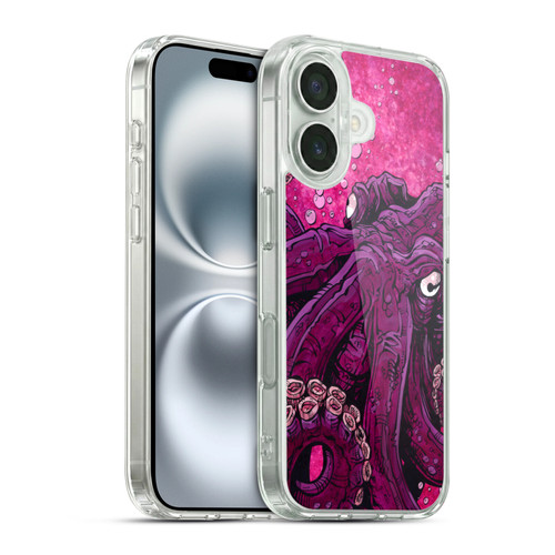 David Lozeau Colourful Grunge Octopus Squid Soft Gel Case for Apple iPhone 16 & MagSafe
