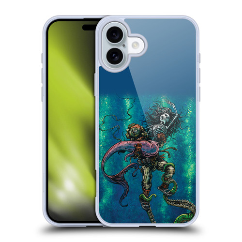 David Lozeau Colourful Grunge Diver And Mermaid Soft Gel Case for Apple iPhone 16 Plus
