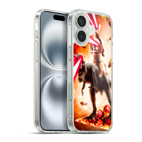 Random Galaxy Space Cat Dinosaur & Dog Lazer Eye Soft Gel Case for Apple iPhone 16 Plus & MagSafe