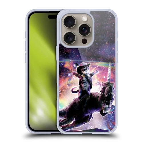 Random Galaxy Space Cat Dinosaur Unicorn Soft Gel Case for Apple iPhone 16 Pro