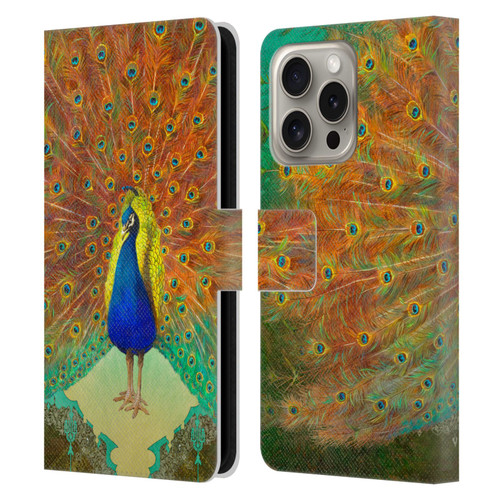 Duirwaigh Animals Peacock Leather Book Wallet Case Cover For Apple iPhone 16 Pro
