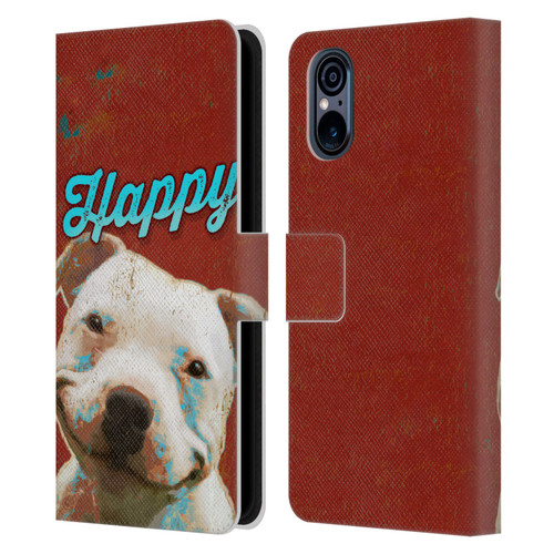 Duirwaigh Animals Pitbull Dog Leather Book Wallet Case Cover For Sony Xperia 5 V 5G