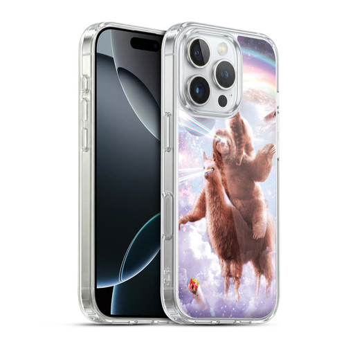 Random Galaxy Space Llama Sloth & Cat Lazer Eyes Soft Gel Case for Apple iPhone 16 Pro & MagSafe