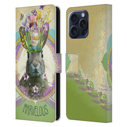 Duirwaigh Boho Animals Rabbit Leather Book Wallet Case Cover For Apple iPhone 16 Pro Max