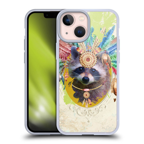 Duirwaigh Boho Animals Raccoon Soft Gel Case for Apple iPhone 13 Mini & MagSafe
