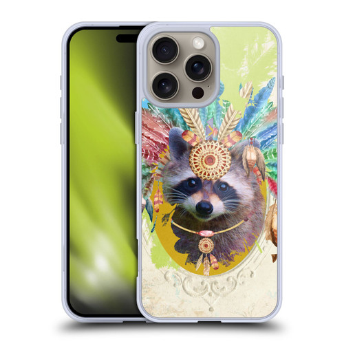 Duirwaigh Boho Animals Raccoon Soft Gel Case for Apple iPhone 16 Pro Max & MagSafe