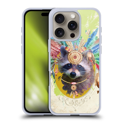 Duirwaigh Boho Animals Raccoon Soft Gel Case for Apple iPhone 16 Pro & MagSafe