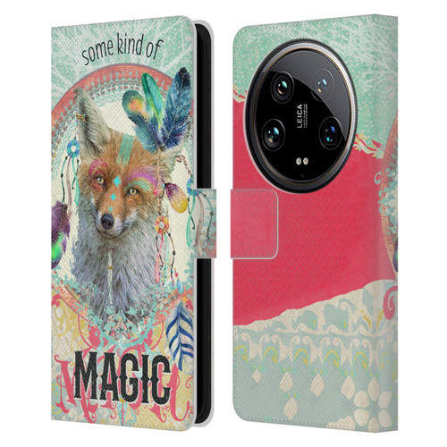 Duirwaigh Boho Animals Fox Leather Book Wallet Case Cover For Xiaomi 14 Ultra