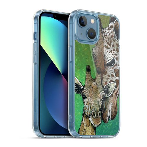 David Lozeau Colourful Art Giraffe Soft Gel Case for Apple iPhone 13 Mini & MagSafe
