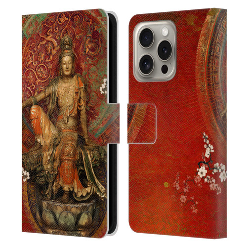 Duirwaigh God Quan Yin Leather Book Wallet Case Cover For Apple iPhone 16 Pro