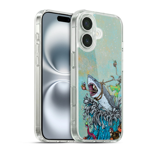 David Lozeau Colourful Art Surfing Soft Gel Case for Apple iPhone 16 & MagSafe