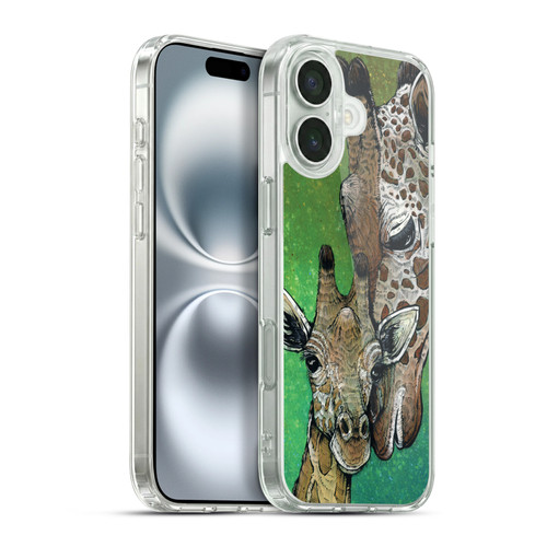 David Lozeau Colourful Art Giraffe Soft Gel Case for Apple iPhone 16 Plus & MagSafe