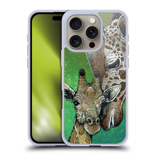 David Lozeau Colourful Art Giraffe Soft Gel Case for Apple iPhone 16 Pro