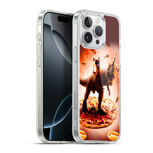 Random Galaxy Space Pizza Ride Pug & Dinosaur Unicorn Soft Gel Case for Apple iPhone 16 Pro Max & MagSafe