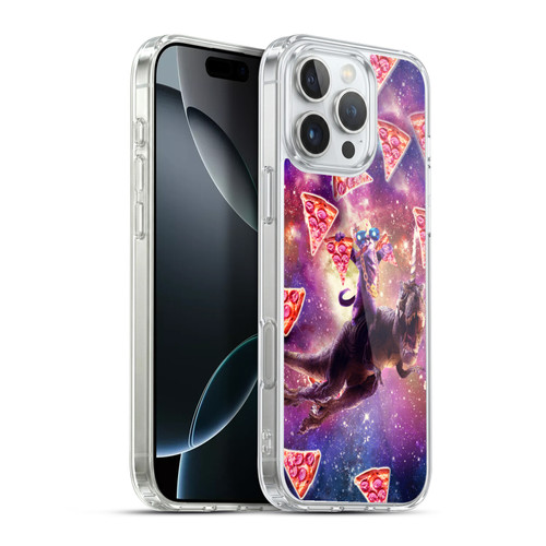 Random Galaxy Space Pizza Ride Thug Cat & Dinosaur Unicorn Soft Gel Case for Apple iPhone 16 Pro Max & MagSafe