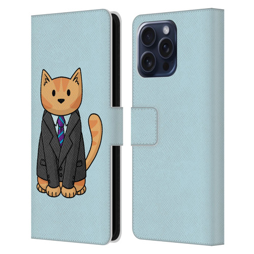 Beth Wilson Doodle Cats 2 Business Suit Leather Book Wallet Case Cover For Apple iPhone 16 Pro Max