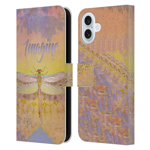 Duirwaigh Insects Dragonfly 2 Leather Book Wallet Case Cover For Apple iPhone 16 Plus