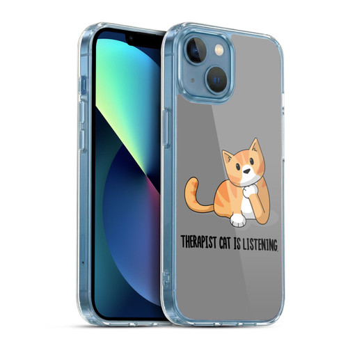 Beth Wilson Doodle Cats 2 Therapist Soft Gel Case for Apple iPhone 13 Mini & MagSafe