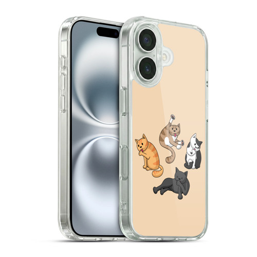 Beth Wilson Doodle Cats 2 Washing Time Soft Gel Case for Apple iPhone 16 & MagSafe