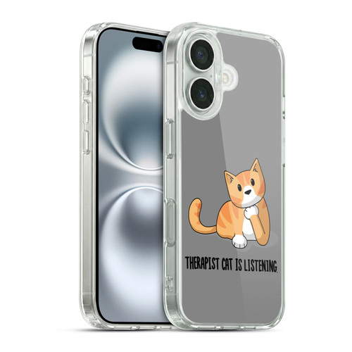 Beth Wilson Doodle Cats 2 Therapist Soft Gel Case for Apple iPhone 16 & MagSafe