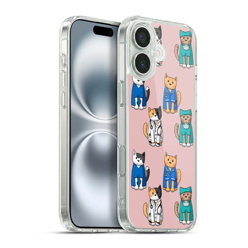 Beth Wilson Doodle Cats 2 Professionals Soft Gel Case for Apple iPhone 16 Plus & MagSafe