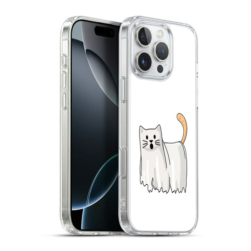 Beth Wilson Doodle Cats 2 Halloween Ghost Soft Gel Case for Apple iPhone 16 Pro Max & MagSafe