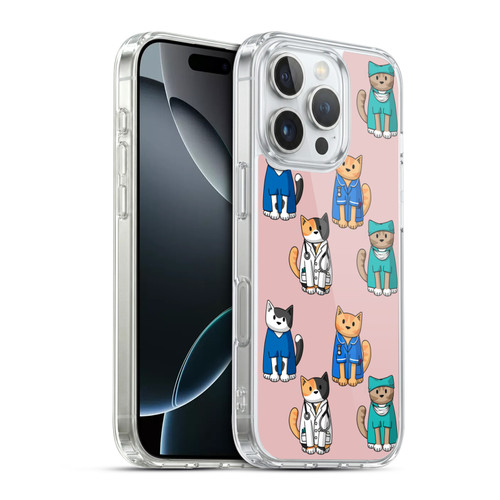 Beth Wilson Doodle Cats 2 Professionals Soft Gel Case for Apple iPhone 16 Pro & MagSafe