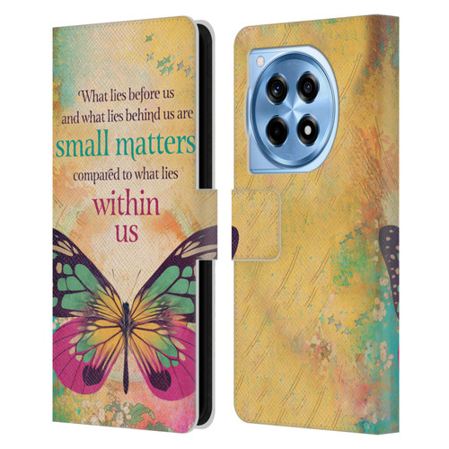 Duirwaigh Insects Butterfly 2 Leather Book Wallet Case Cover For OnePlus 12R