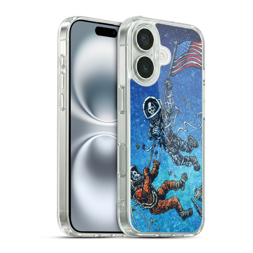 David Lozeau Skeleton Grunge Astronaut Battle Soft Gel Case for Apple iPhone 16 & MagSafe