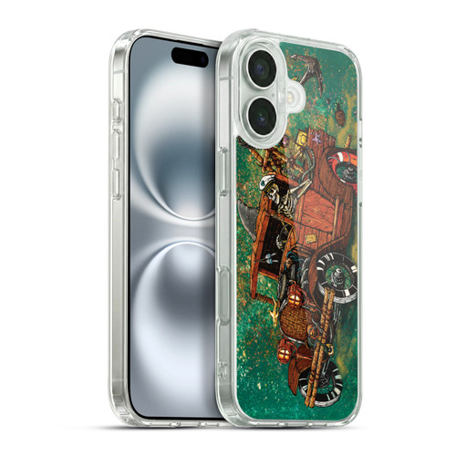 David Lozeau Skeleton Grunge Tiki Towing Soft Gel Case for Apple iPhone 16 Plus & MagSafe